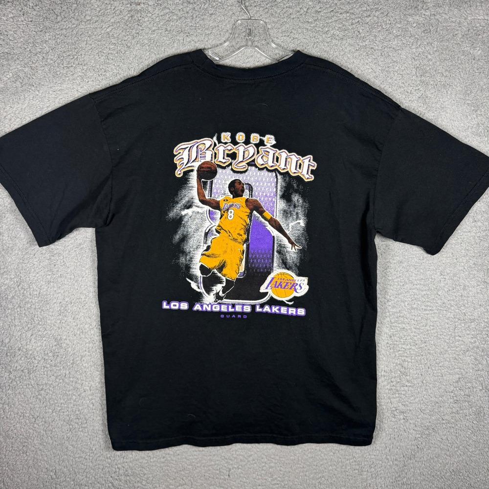Kobe Bryant Los Angeles Lakers T Line Graphic T-Shirt XL Black‎ Double Sided Y2K